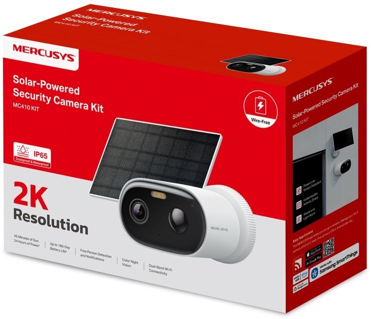 Комплект умной безпроводной камеры MERCUSYS MC410 KIT 2K HD и солнечной панели (MC410KIT) фото2