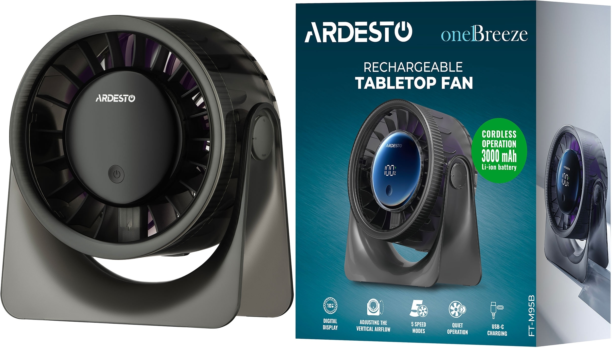 Комплект Мобильный кондиционер Ariston Mobis 8 3381430 + Вентилятор ARDESTO FT-M95B фото 