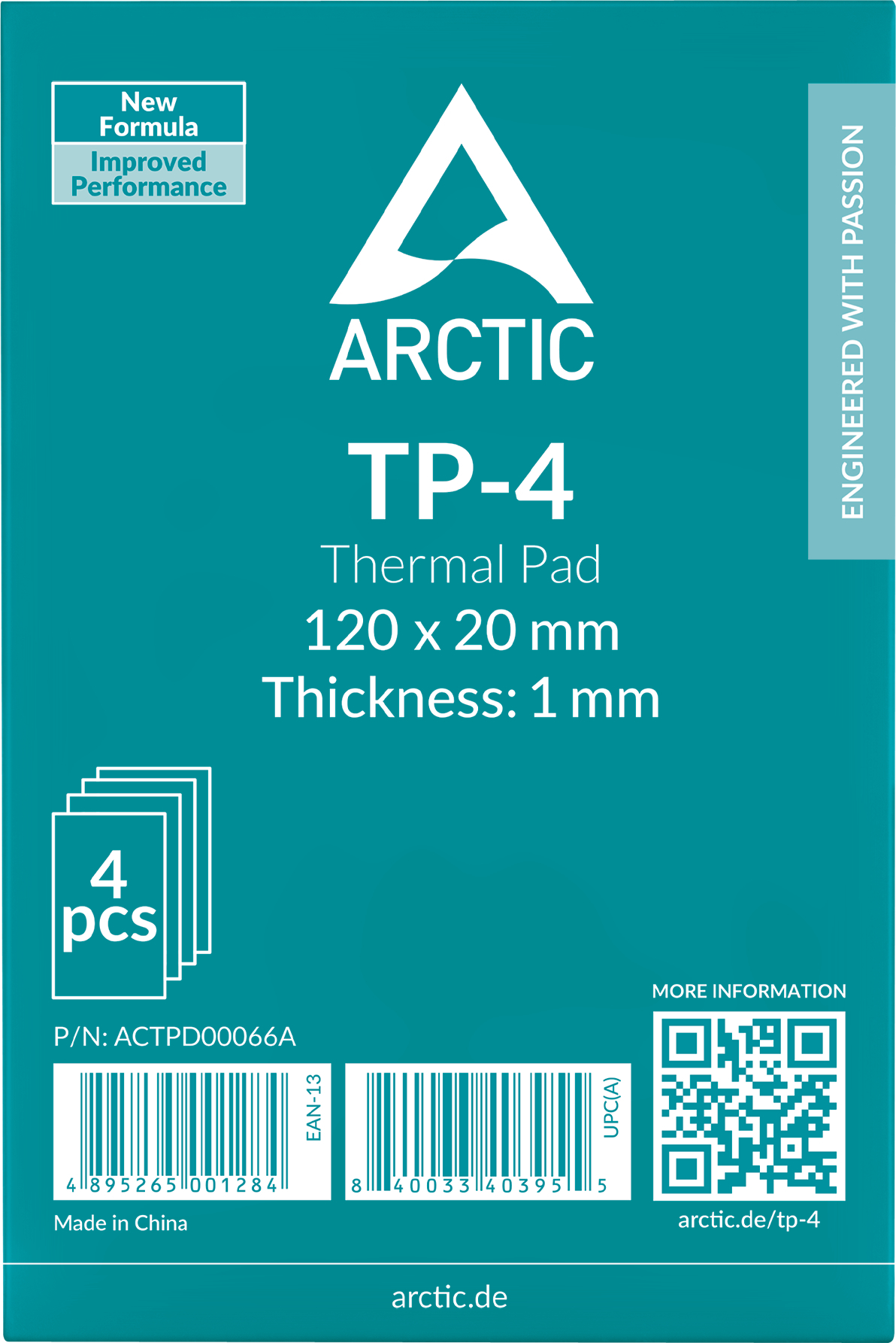 Набор термопрокладок ARCTIC Thermal Pad TP-4 120X20X1.0mm 4 шт (ACTPD00066A) фото2