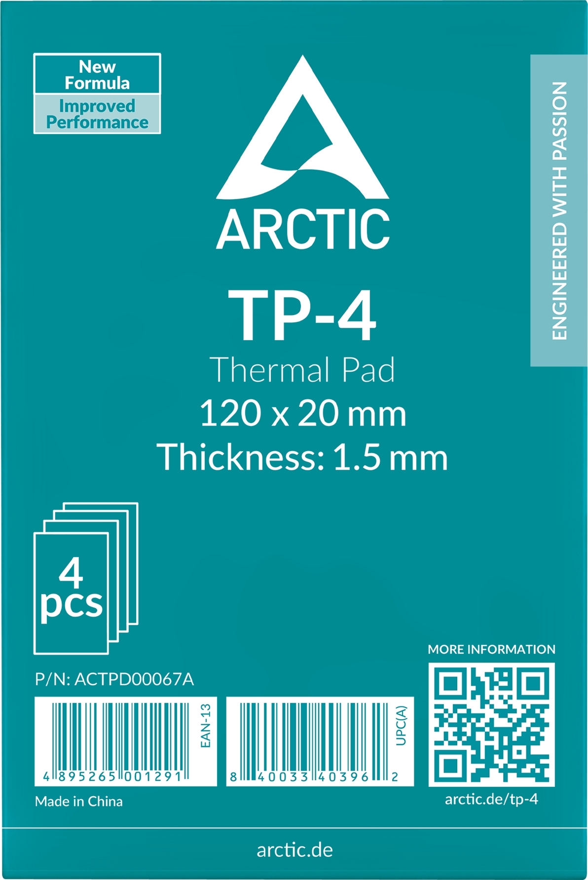 Набір термопрокладок ARCTIC Thermal Pad TP-4 120X20X1.5mm 4 шт (ACTPD00067A) фото