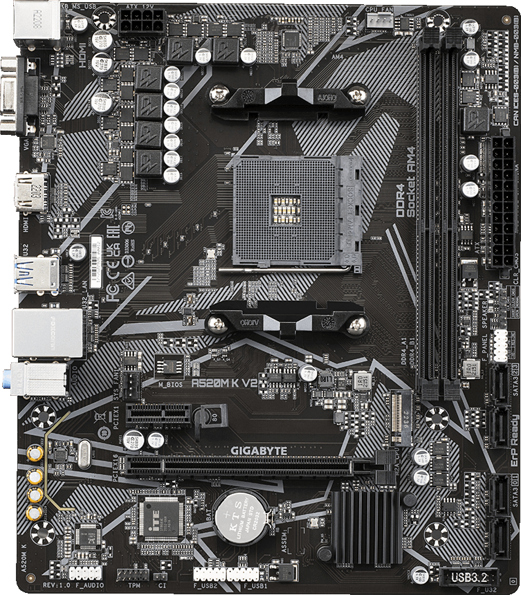 Материнська плата GIGABYTE A520M K V2 (A520M K V2 1.1) фото5