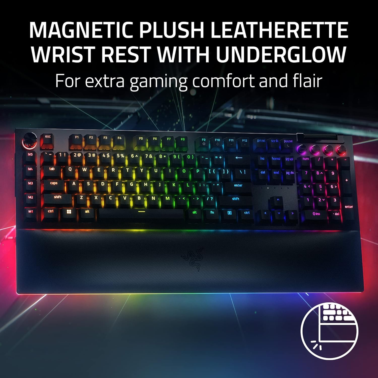 Игровая клавиатура Razer BlackWidow V4 Pro Yellow Switch USB Black (RZ03-04681800-R3M1) фото 6