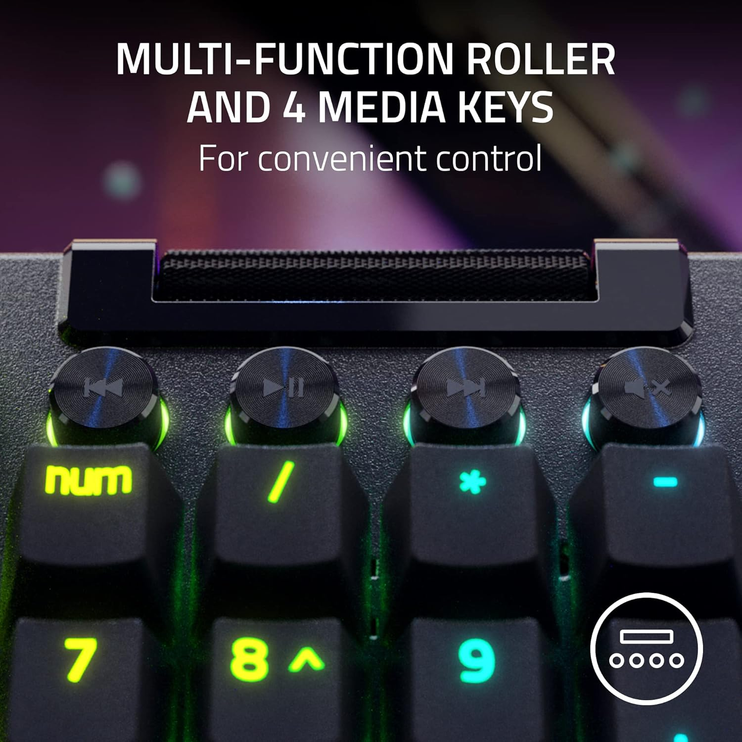 Игровая клавиатура Razer BlackWidow V4 Pro Yellow Switch USB Black (RZ03-04681800-R3M1) фото 8