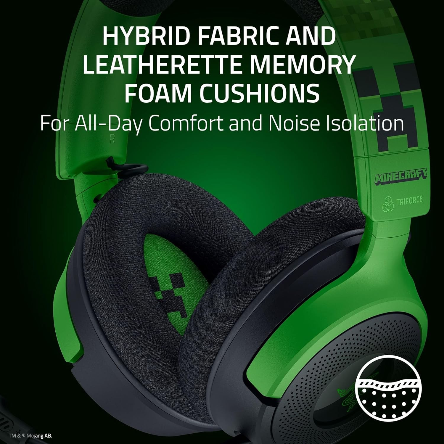 Игровая гарнитура Razer Kraken V4 X, 7.1, USB-A RGB, Minecraft Edition (RZ04-05180200-R3M1) фото 6