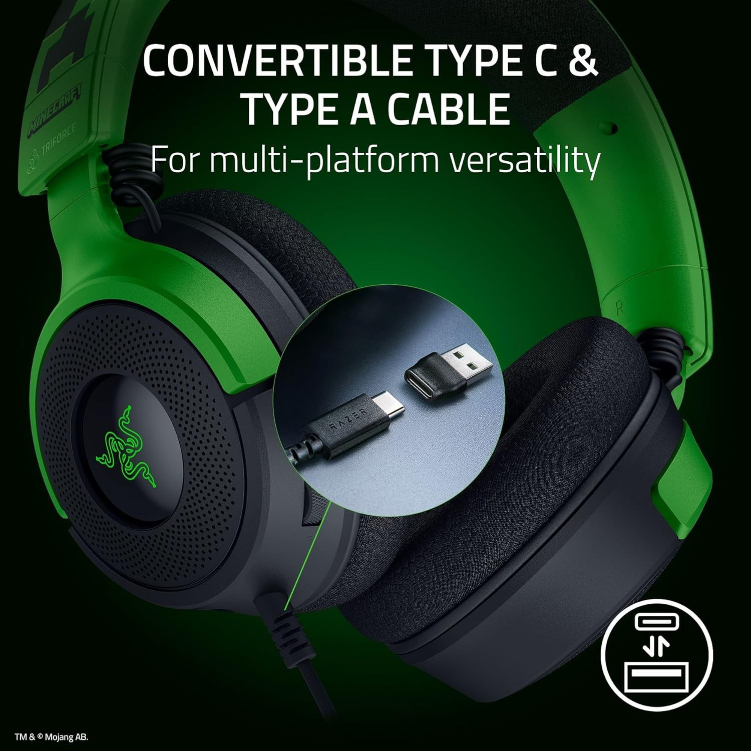 Игровая гарнитура Razer Kraken V4 X Minecraft Edition (RZ04-05180200-R3M1) фото9