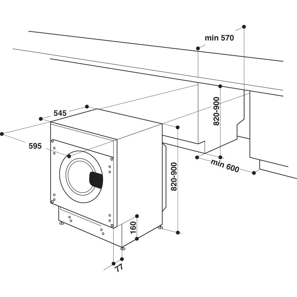 Пральна машина Whirlpool вбудована фронтальна, 7кг, 1400, D, 60см, дисплей, пара, білийфото4