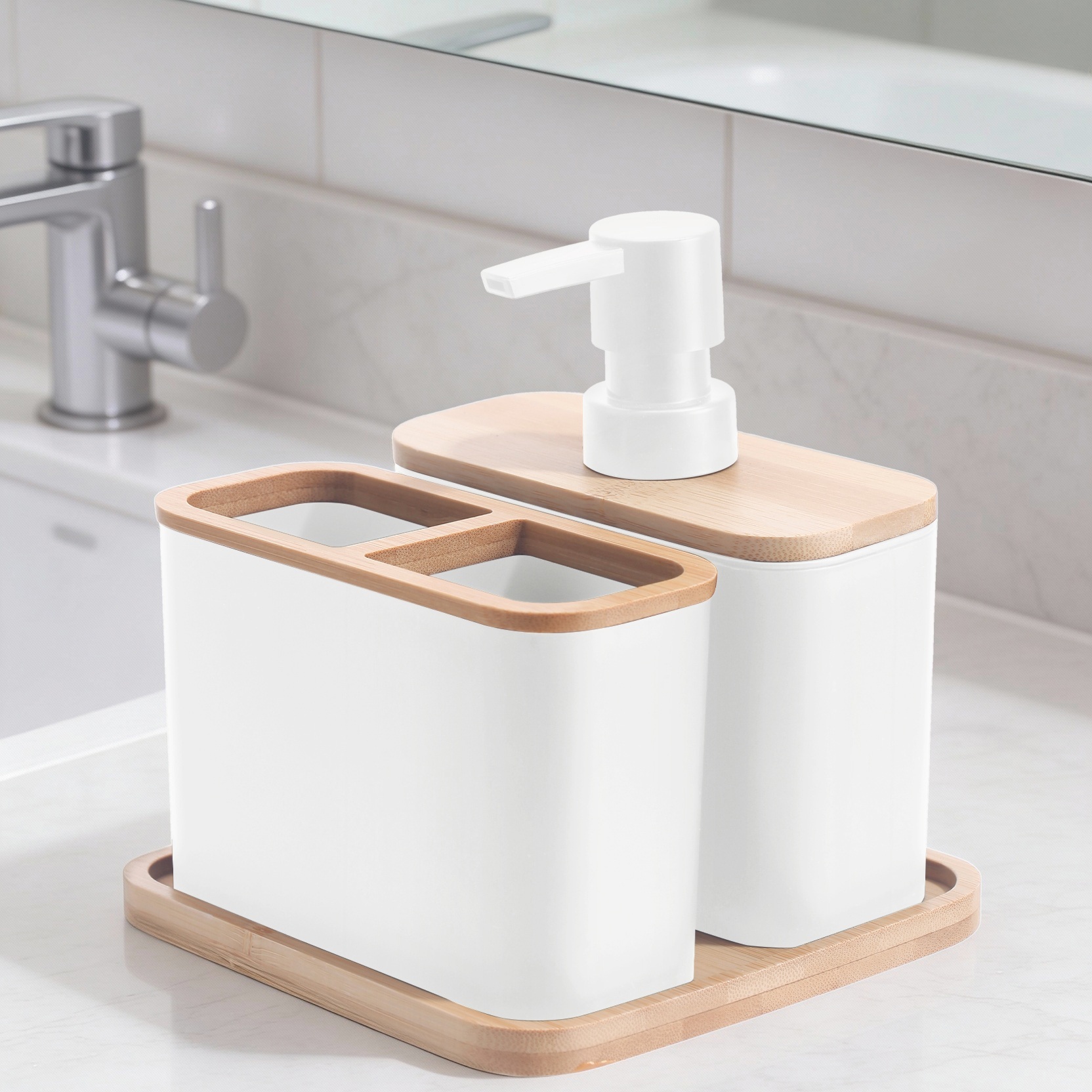 Набор для ванной комнаты ARDESTO Minimalism, 3 предмета (ARHB3123WB) фото9