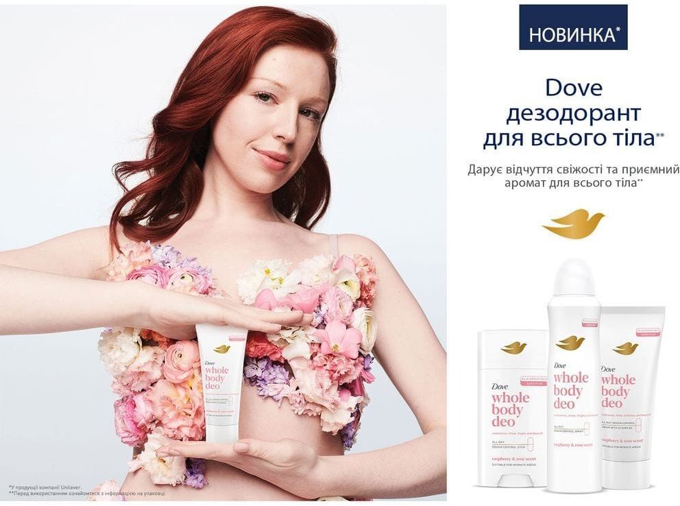 Дезодорант крем для всего тела Dove с ароматом малины и розы 75 мл фото7