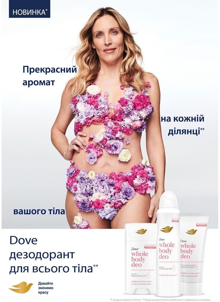 Дезодорант крем для всего тела Dove с ароматом малины и розы 75 мл фото6