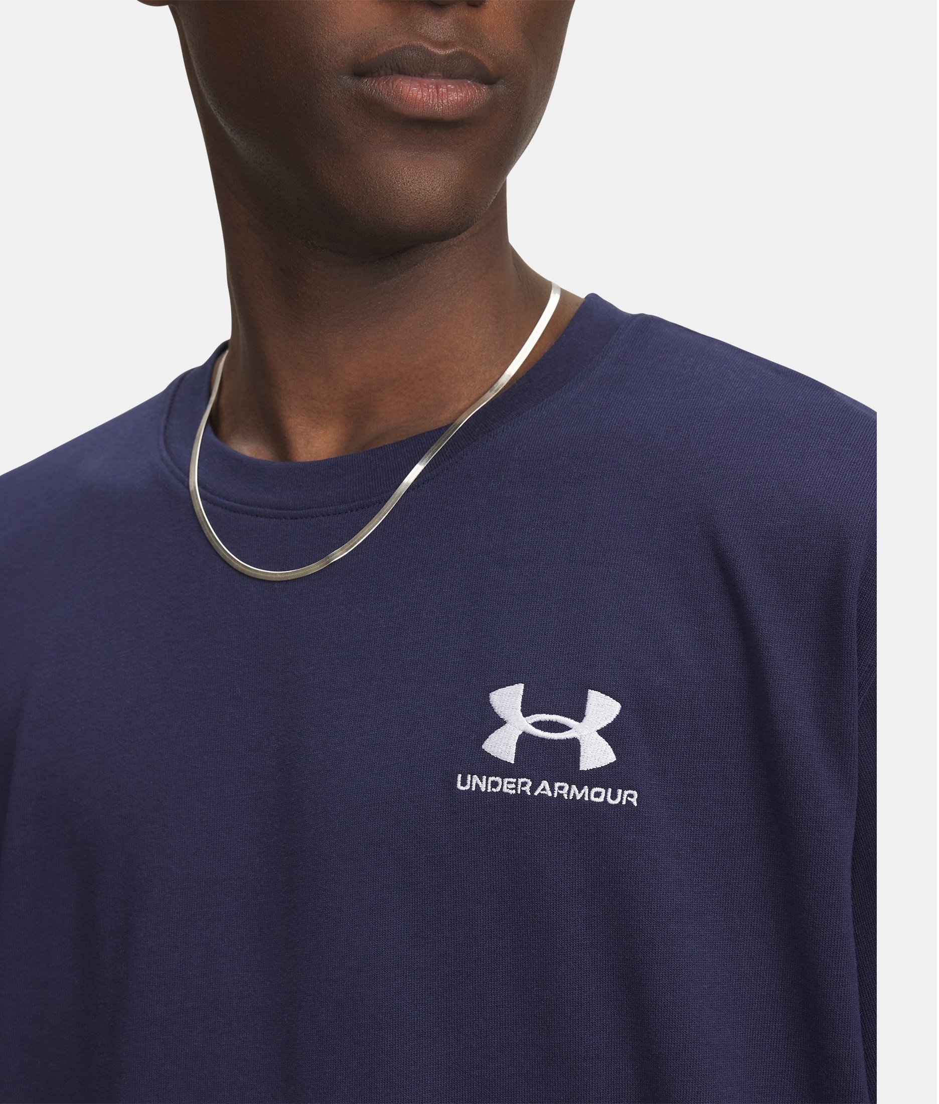 Футболка чоловіча Under Armour M logo emb heavyweight SS 1373997-411 S Синяфото