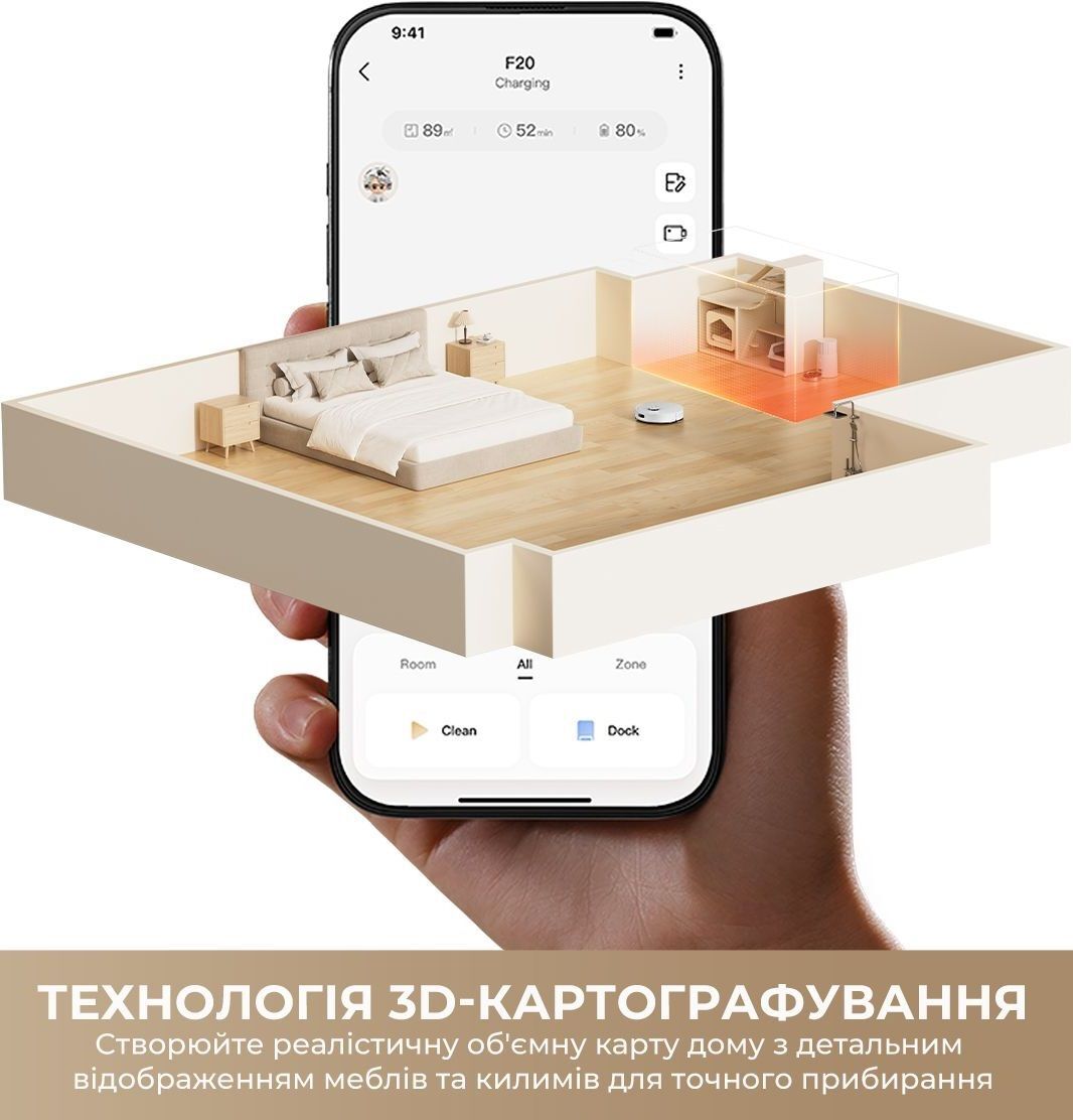 Робот-пилосос Dreame F20 White (RLF41GA-Wh) фото9