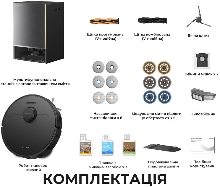 Робот-пилосос миючий Dreame Matrix 10 Pro Black (RLM61HE-Bl) фото