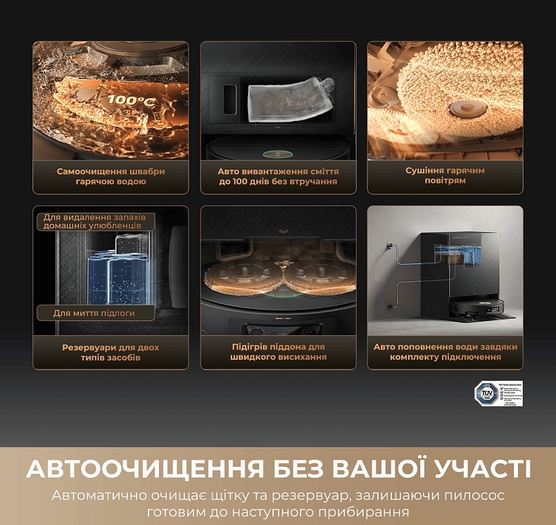 Робот-пилосос миючий Dreame X60 Ultra Complete Black (RLX87DE-bl) фото8
