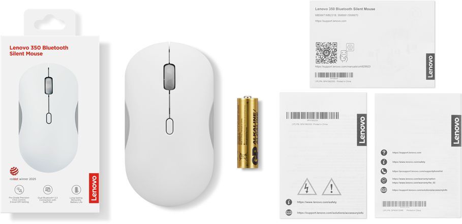 Мышь Lenovo 350 Bluetooth Silent Mouse Cloud Grey (GY51S61907) фото6