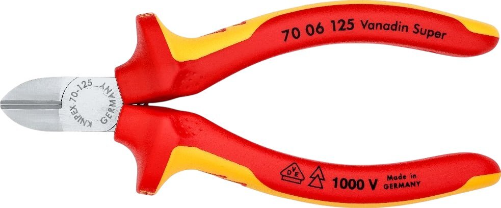 Кусачки-бокорезы KNIPEX диэлектрические для работ под напряжением, 0-4мм, 125мм (70-06-125) фото