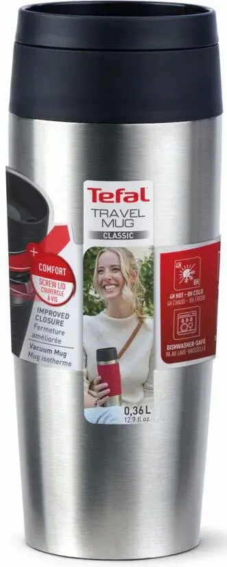 Термочашка Tefal Travel Mug Classic Twist, 360мл, нержавеющая сталь (N2020110) фото10