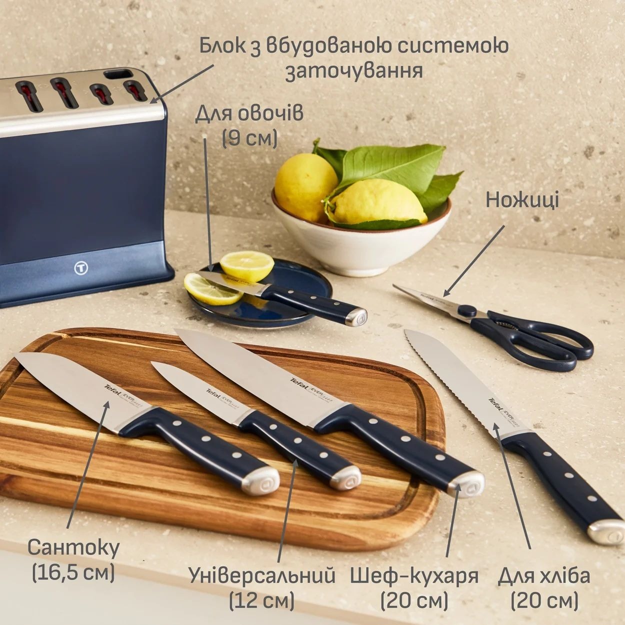 Набір ножів Tefal EverSharp Pro, з блоком, 6предметів (K297S744) фото27