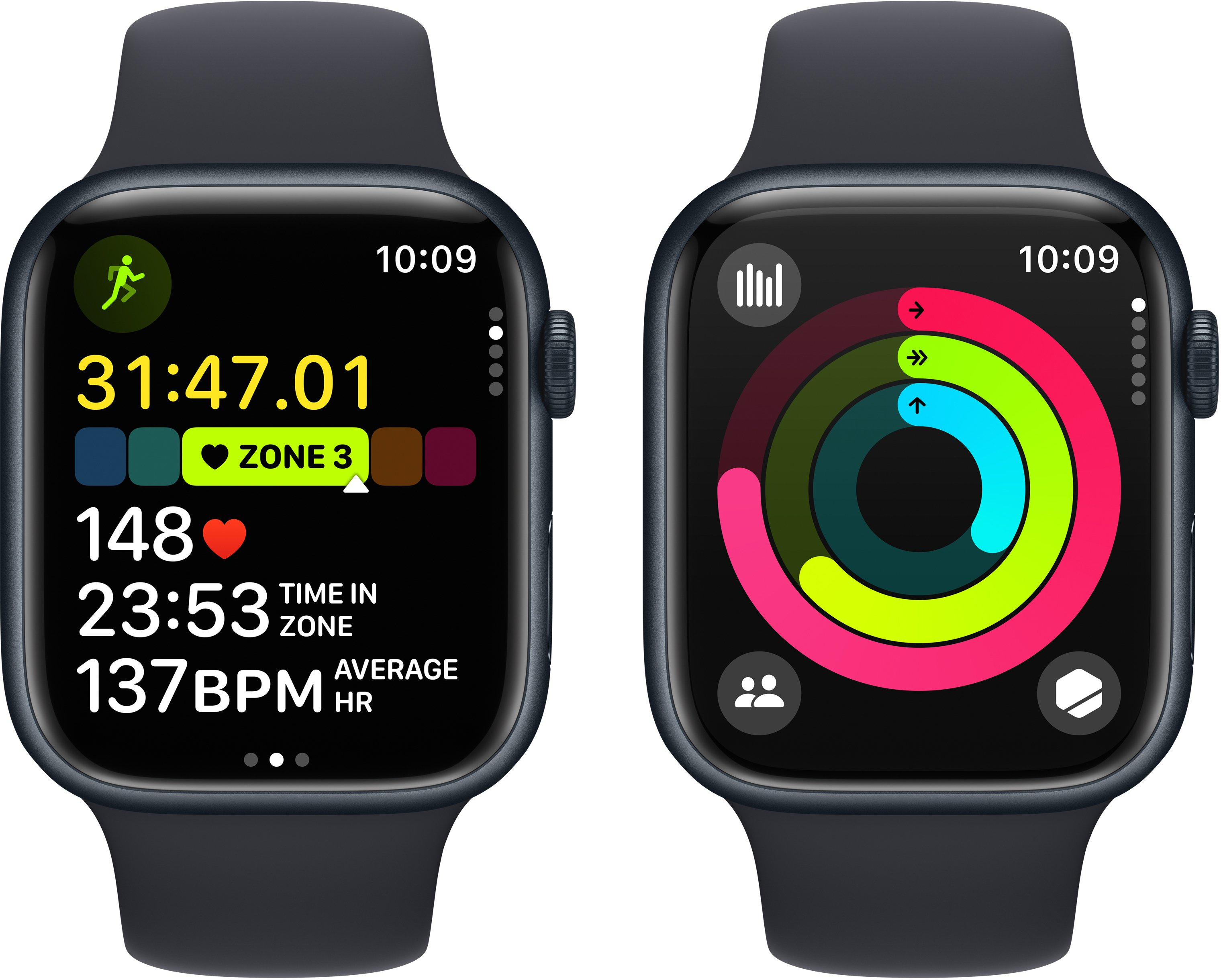 Смарт-годинник Refurbished Apple Watch Series 9 GPS 45mm Midnight Aluminium Case with Midnight Sport Band - M/L (B) фото