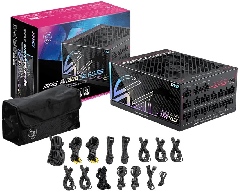 Блок питания MSI ATX 1300W MPG AI1300TS PCIE5 (MPG AI1300TS PCIE5) фото5