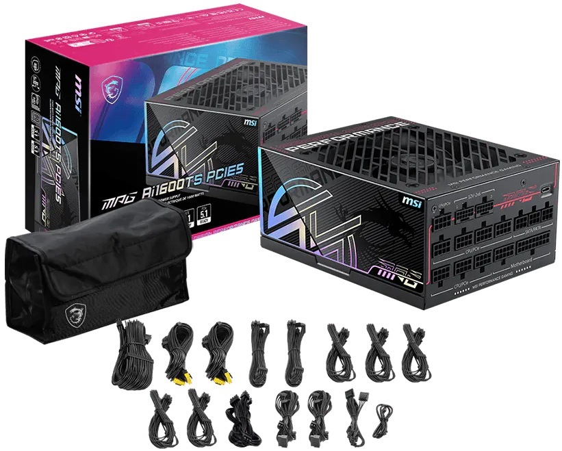 Блок питания MSI ATX 1600W MPG AI1600TS PCIE5 (MPG AI1600TS PCIE5) фото5