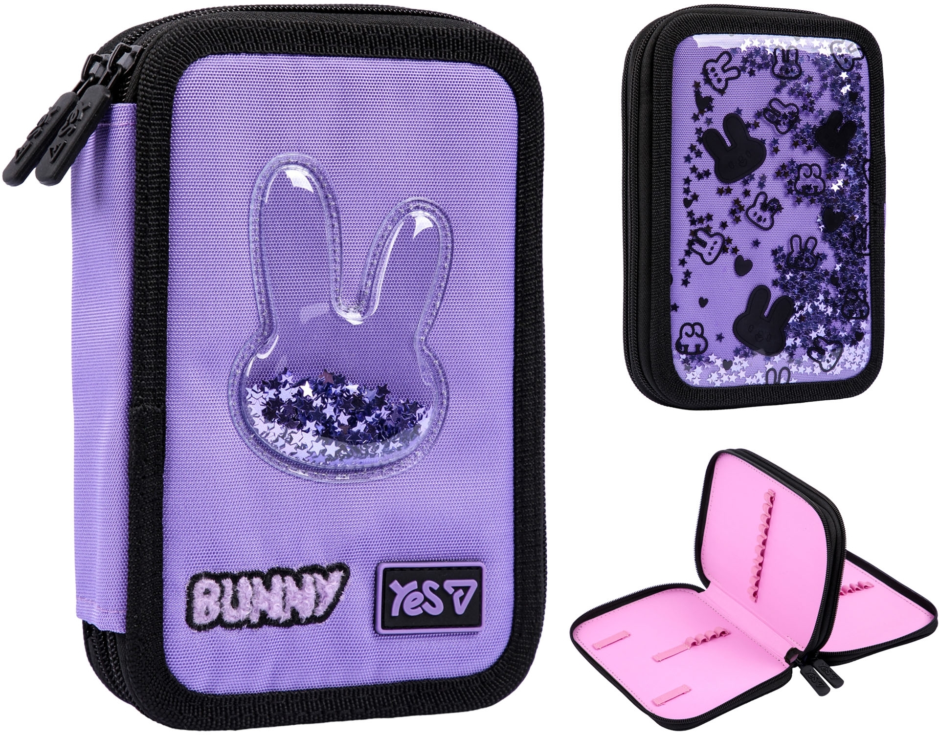 Пенал жорсткий Yes подвійний Shiny Bunny HP-01 (533708) фото2