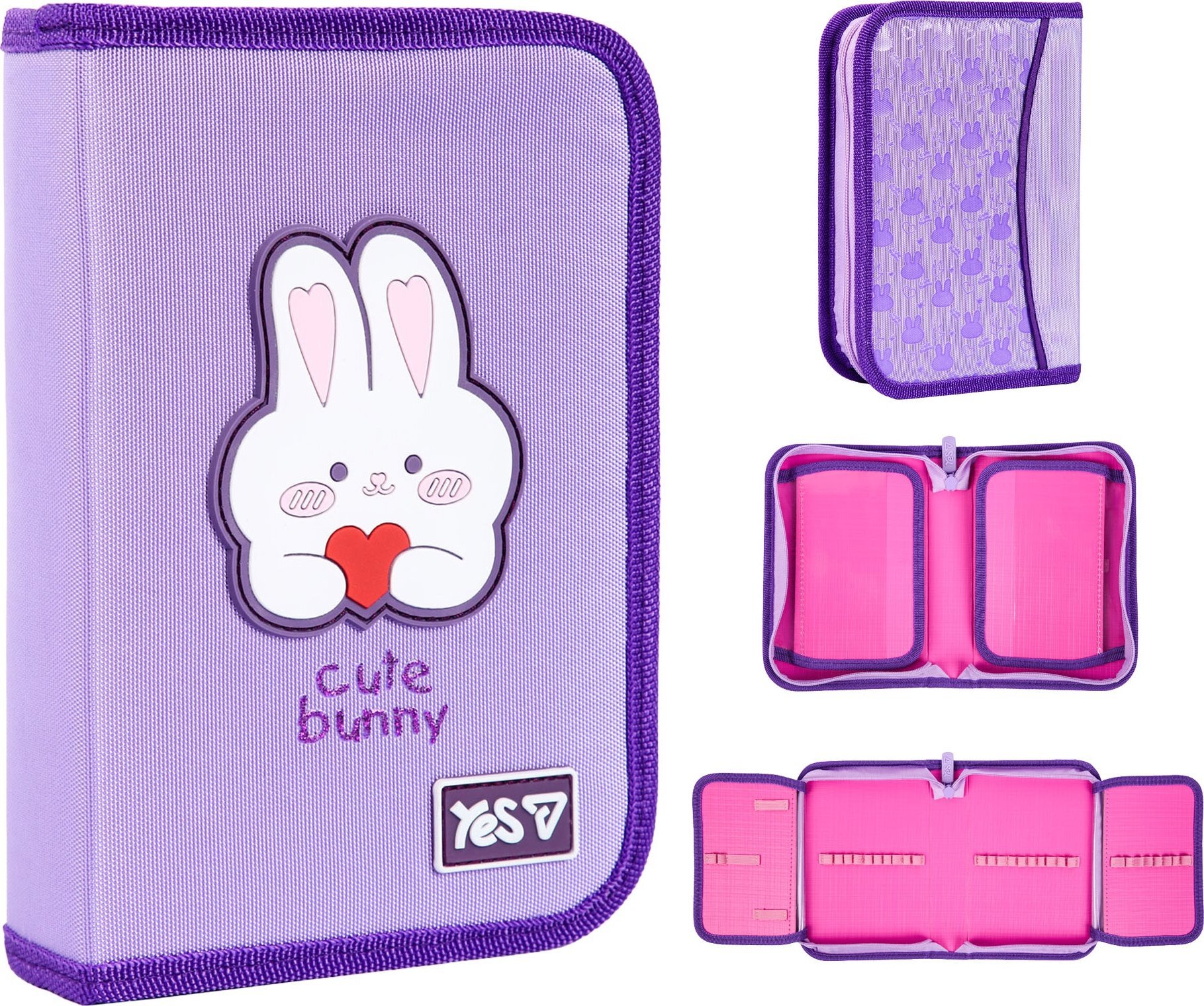 Пенал твердий Yes одинарний із двома клапанами Cute Bunny HP-04 (533740) фото2