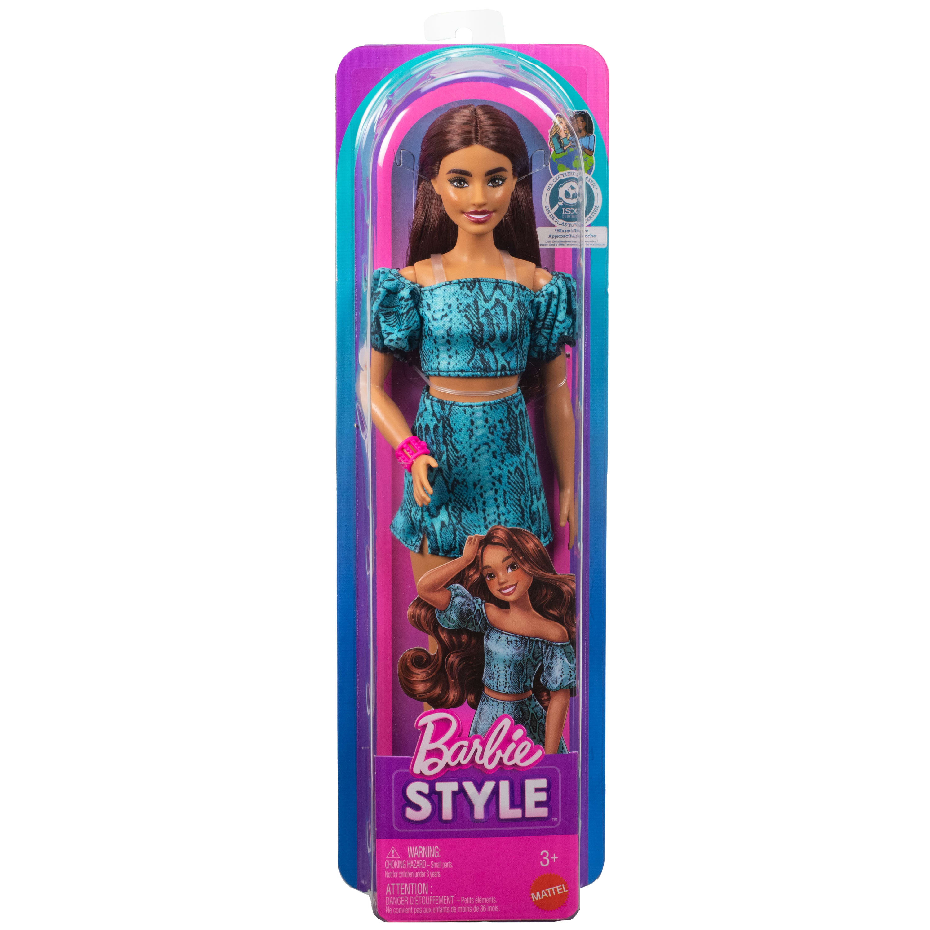 Лялька Barbie Модниця у бірюзовому вбранні з анімалістичним принтом (JJN63) фото6