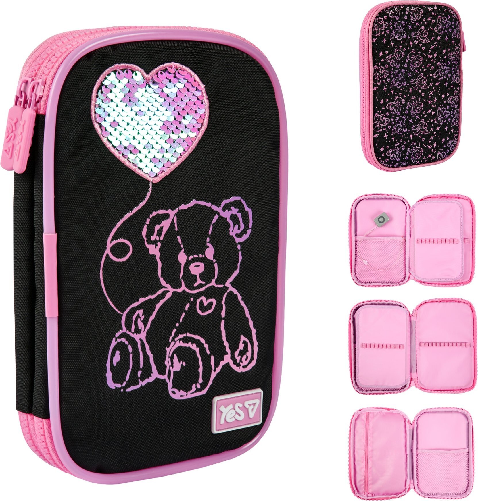 Пенал м'який Yes із LED Pink Bear PH-35 (533777) фото2