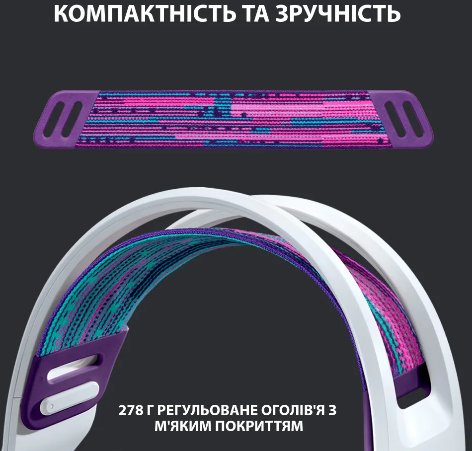 Игровая гарнитура Logitech G733 Lightspeed Wireless RGB White (L981-000883) фото2