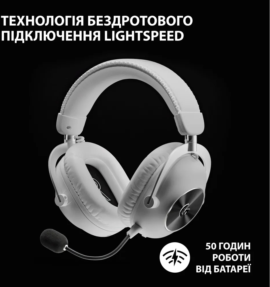 Игровая гарнитура Logitech G PRO X2 Lightspeed Wireless White (L981-001269) фото4