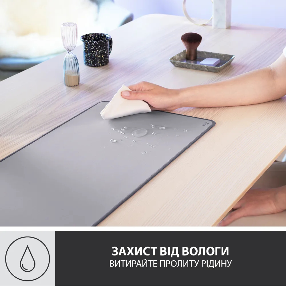Игровая поверхность Logitech Desk Mat Studio Series Mid Grey (L956-000052) фото4