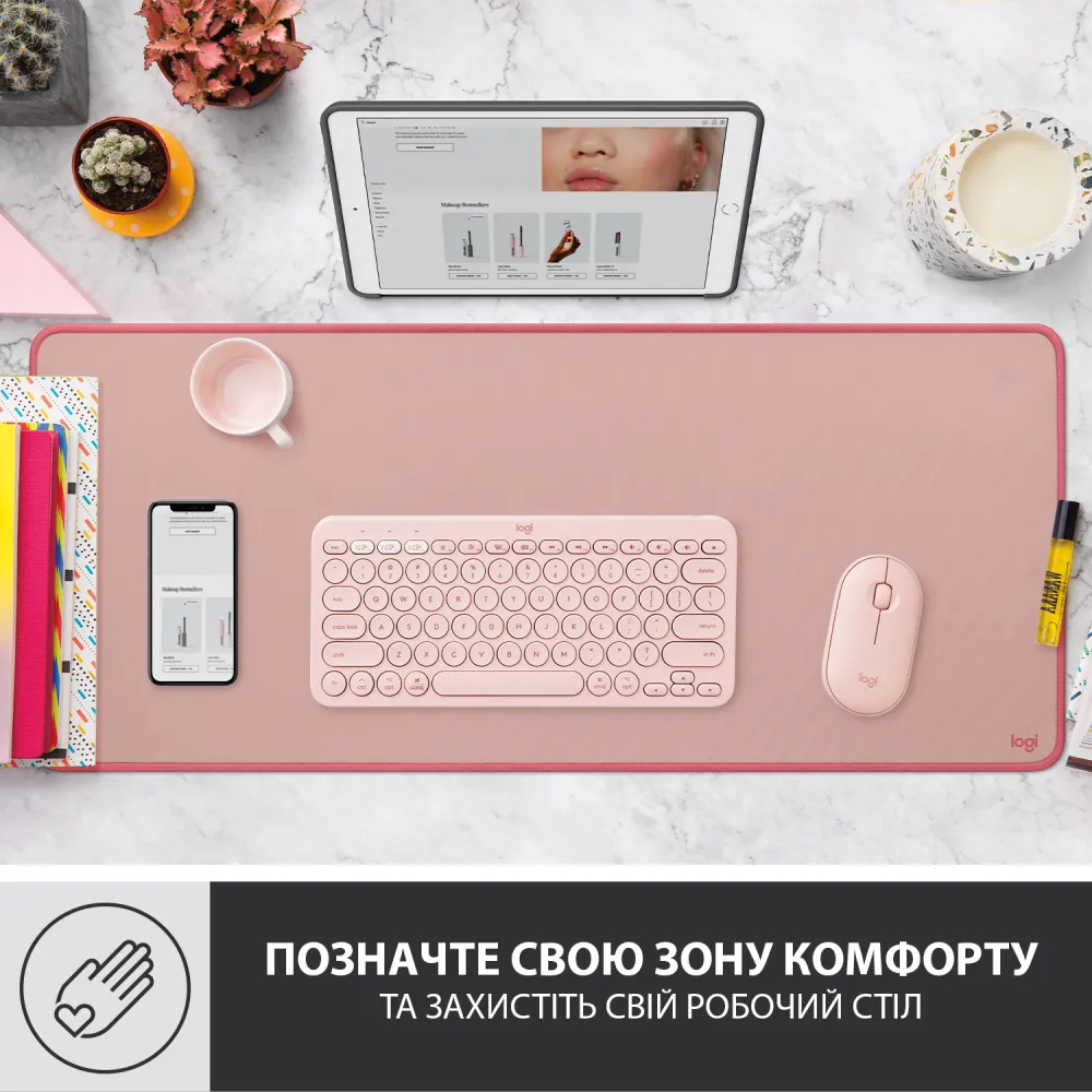Игровая поверхность Logitech Desk Mat Studio Series Darker Rose (L956-000053) фото2