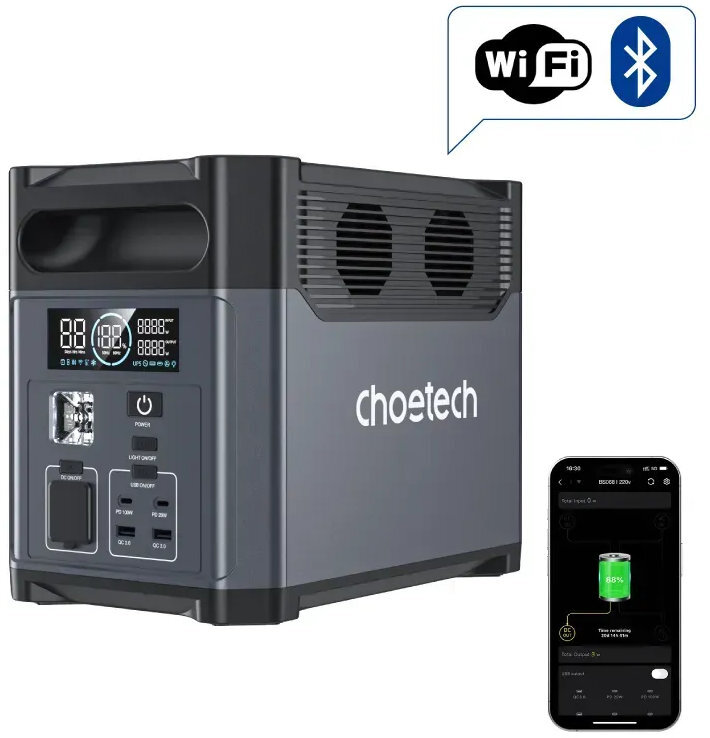 Мобильная зарядная станция Choetech 1200Wh Bidirecti PS Wifi (BS061) фото2