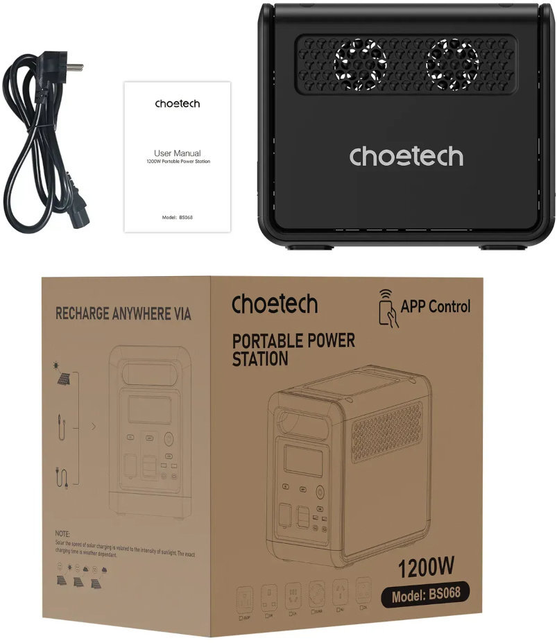 Мобільна зарядна станція Choetech 1200W with APP PS Wifi (BS068) фото4