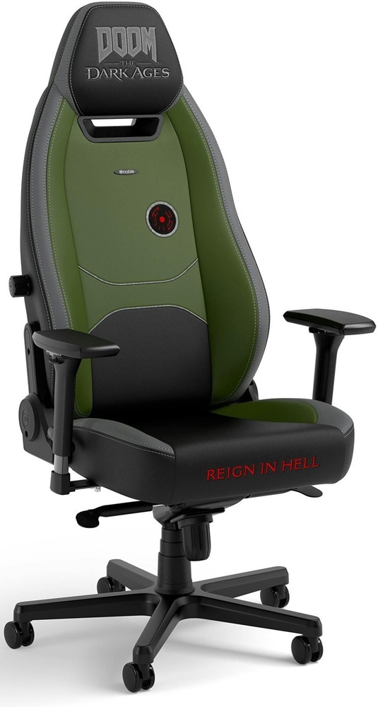 Кресло игровое NOBLECHAIRS LEGEND DOOM the Dark Ages Green (NBL-LGD-PU-DDA) фото2