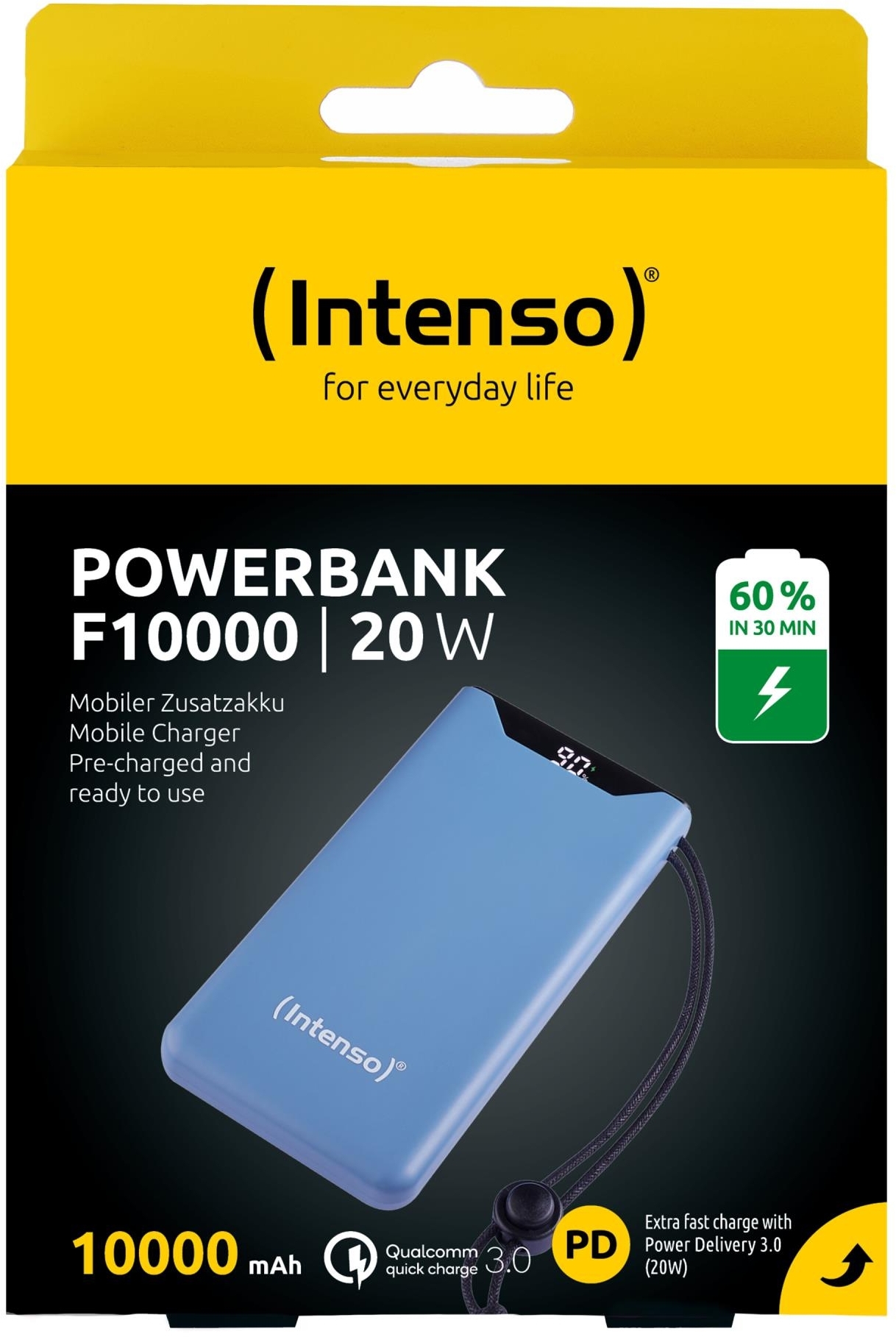 Портативное зарядное уствойство Intenso PowerBank USB 10000MAH QC3.0 BLUE F10000 (7332035) фото5