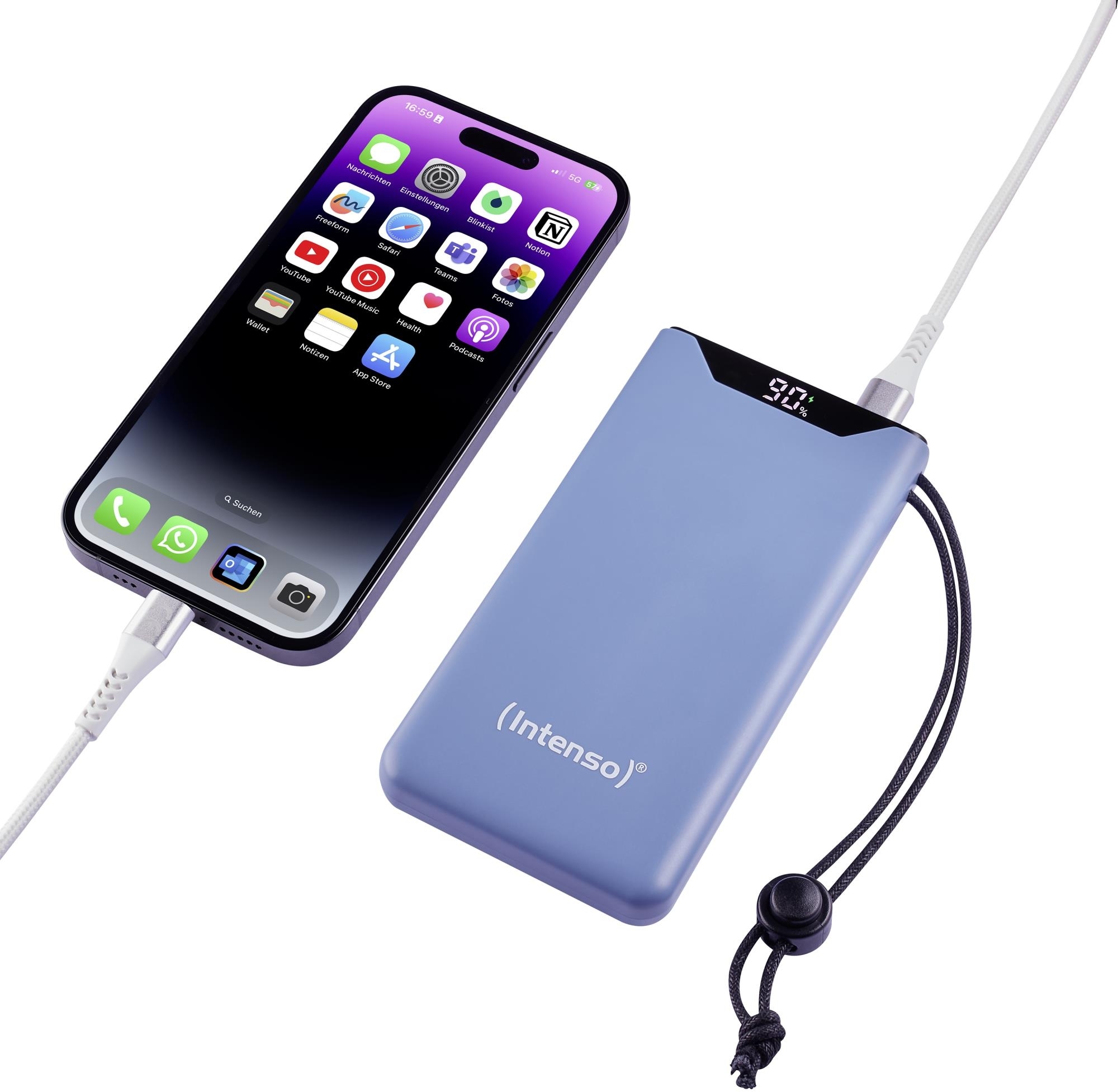 Портативное зарядное уствойство Intenso PowerBank USB 10000MAH QC3.0 BLUE F10000 (7332035) фото4