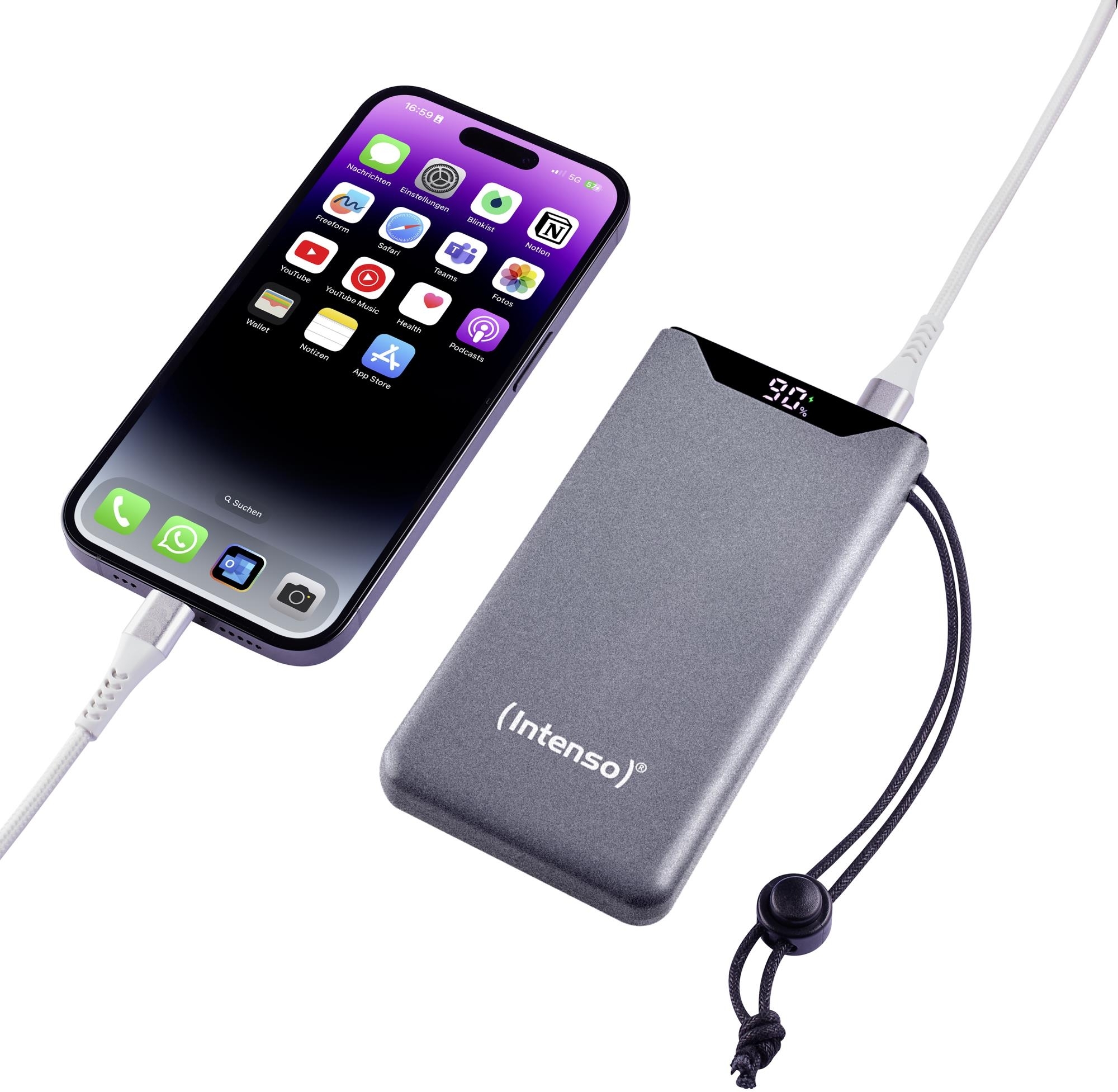 Портативное зарядное уствойство Intenso PowerBank USB 10000MAH QC3.0 GREY F10000 (7332034) фото4