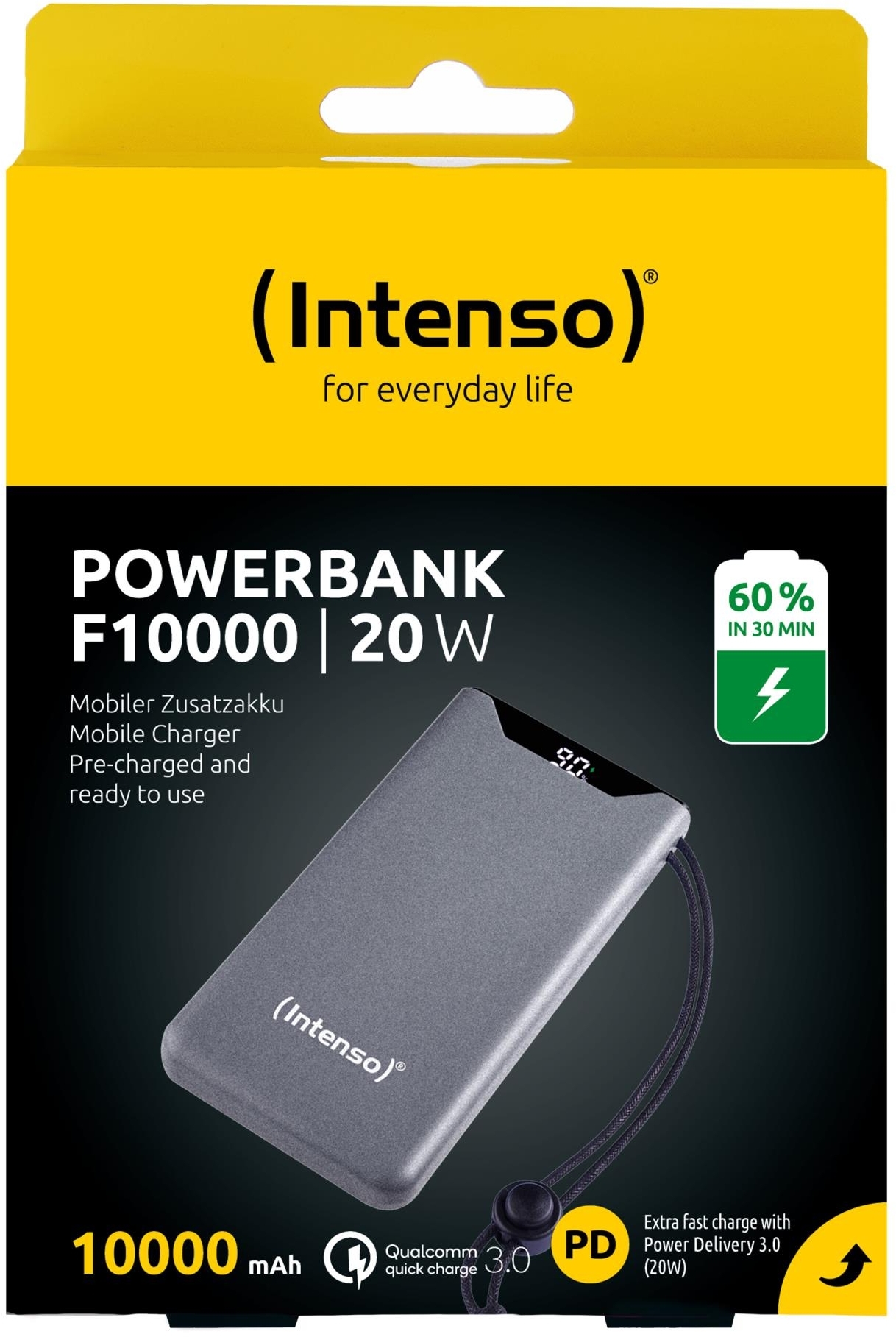 Портативное зарядное уствойство Intenso PowerBank USB 10000MAH QC3.0 GREY F10000 (7332034) фото5