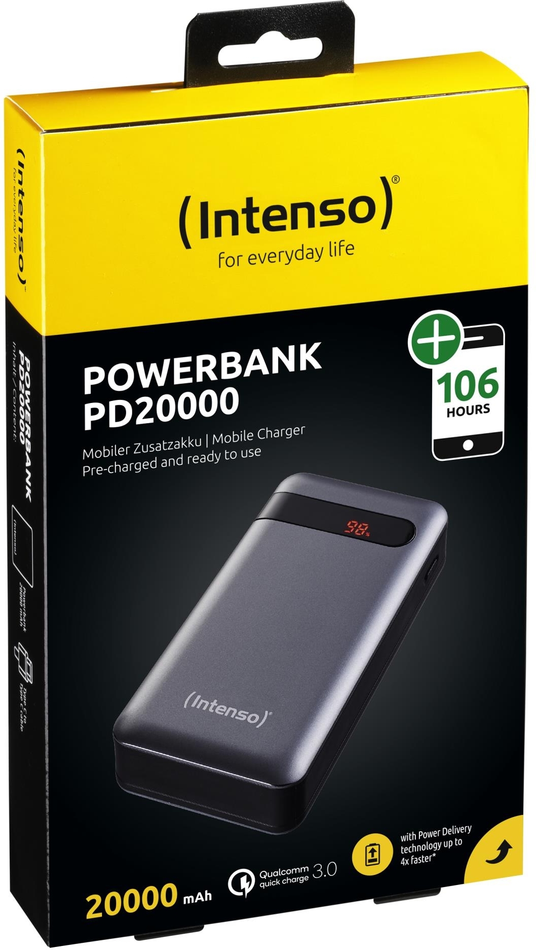 Портативное зарядное уствойство Intenso PowerBankUSB 20000MAH QC3.0 ANTHRACITE (7332354) фото5