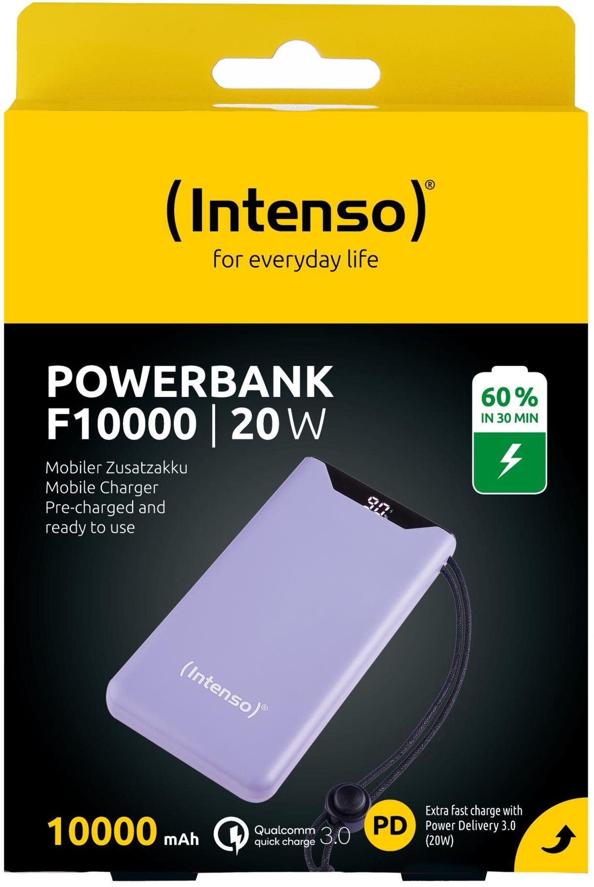 Портативное зарядное уствойство Intenso PowerBank USB 10000MAH QC3.0 PURPLE F10000 (7332033) фото5