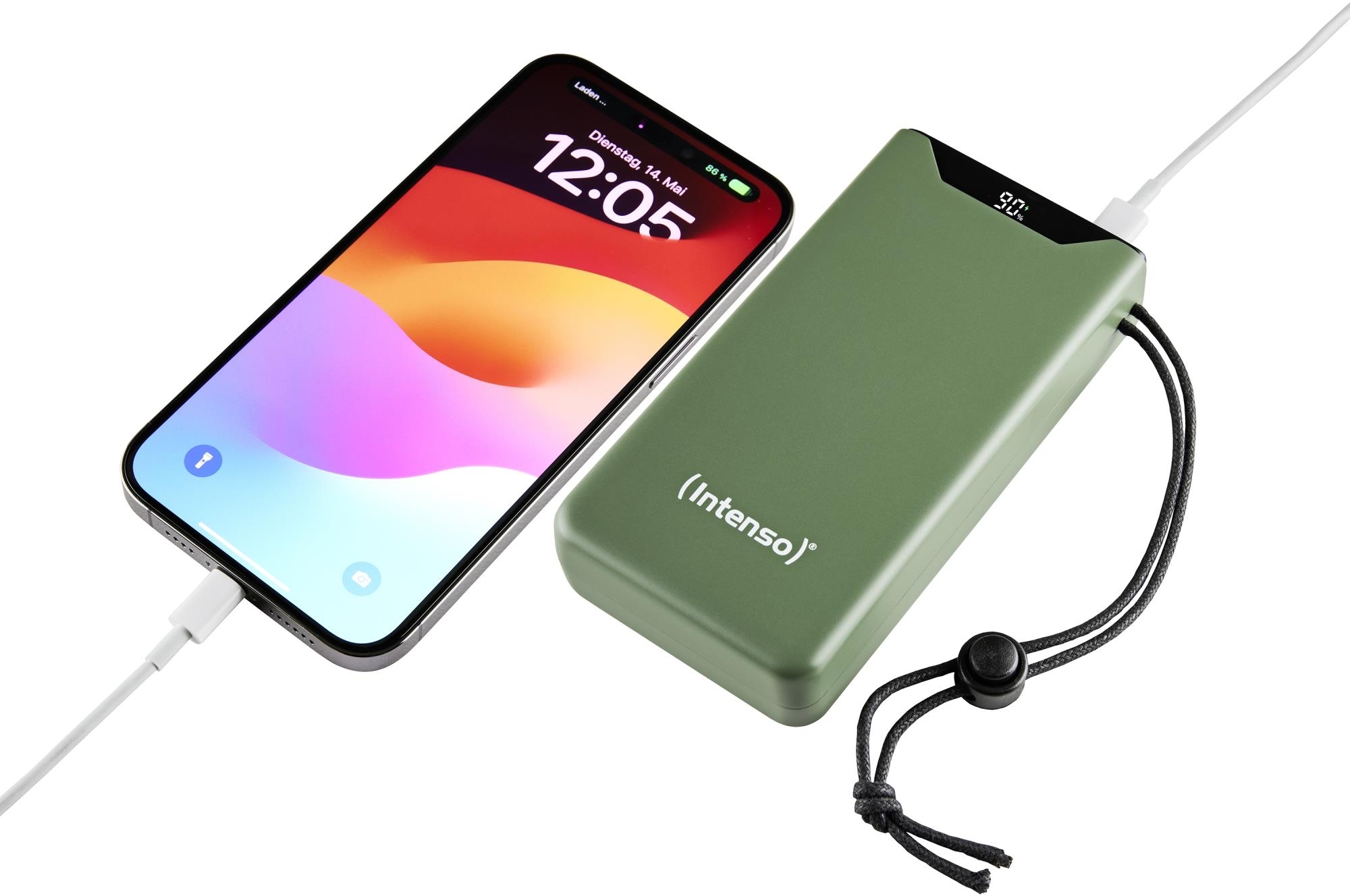 Портативное зарядное уствойство Intenso PowerBank USB 20000MAH QC3.0 GREEN F20000 (7332057) фото4