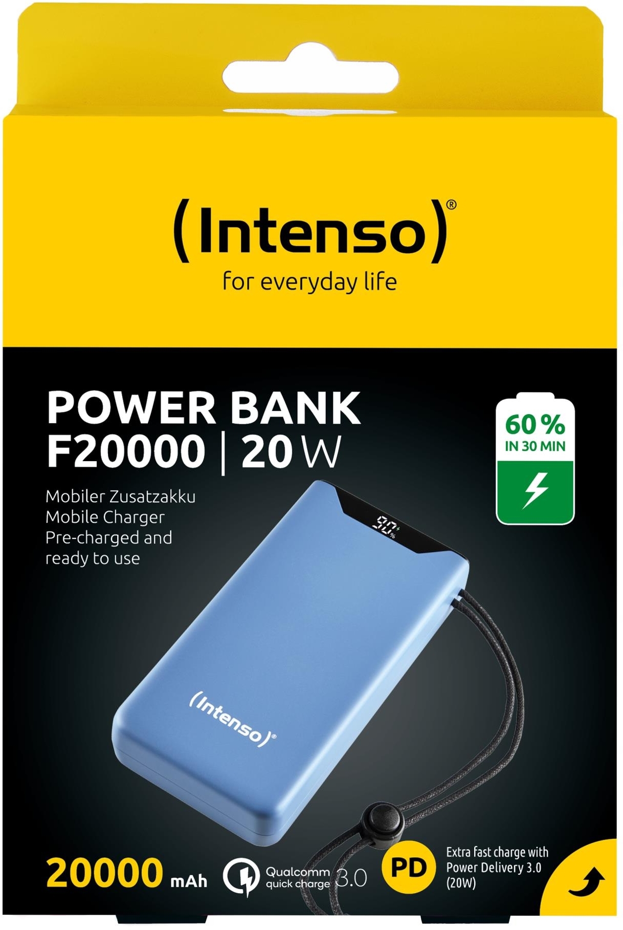 Портативное зарядное уствойство Intenso PowerBank USB 20000MAH QC3.0 BLUE F20000 (7332055) фото5