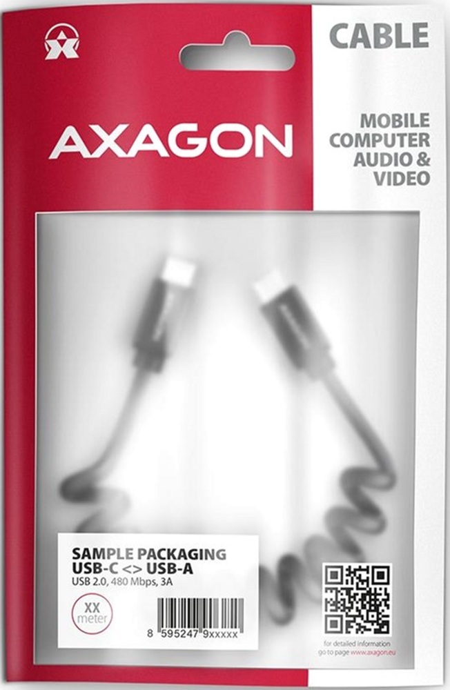Кабель USB-C TO USB-C 0.6M 60W TWISTER BLK BUCM-CM10TB AXAGON фото