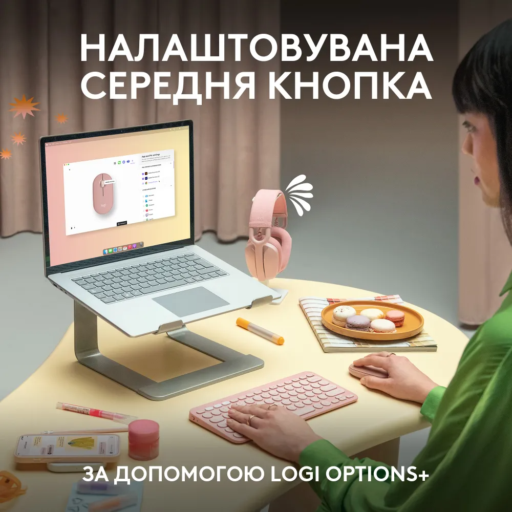 Мышь Logitech Pebble Mouse 2 M350s, TONAL WHITE фото5