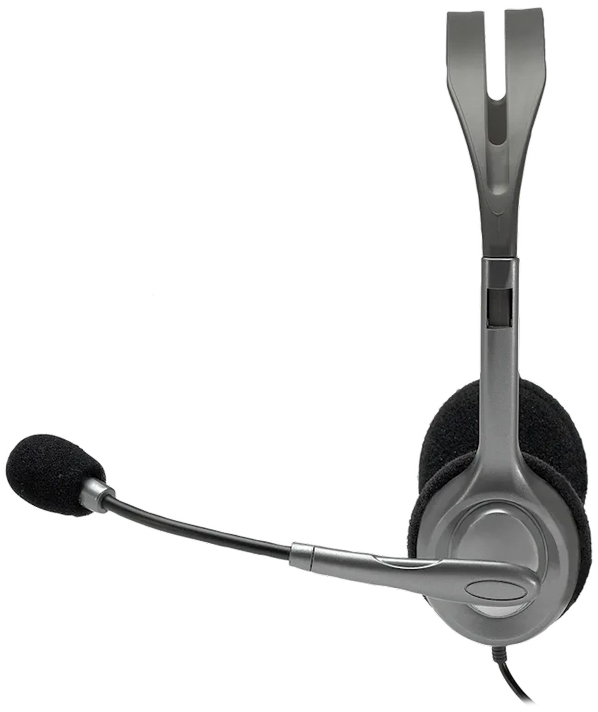 Гарнитура Logitech H110 Corded Stereo Headset, GRAY/SILVER фото2