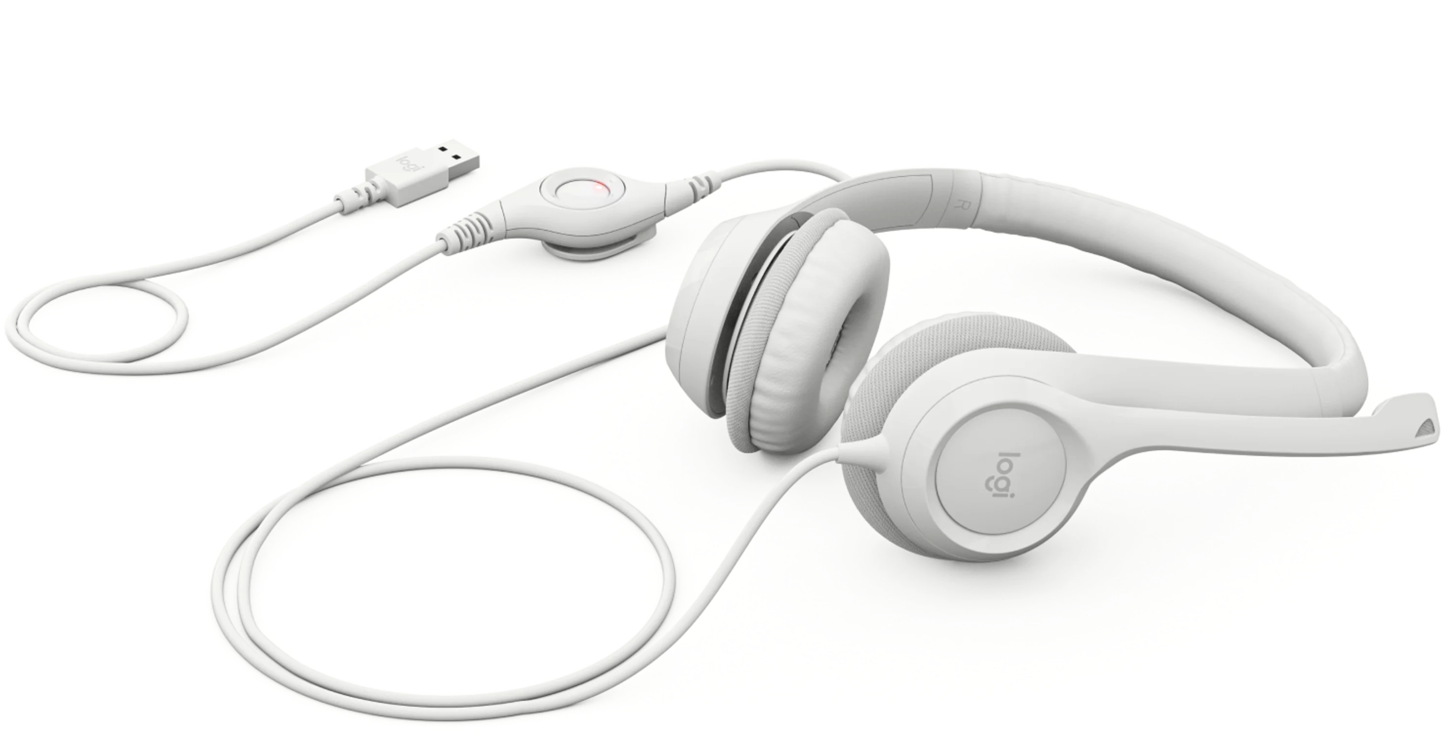 Гарнитура Logitech H390 USB Computer Headset, White фото3