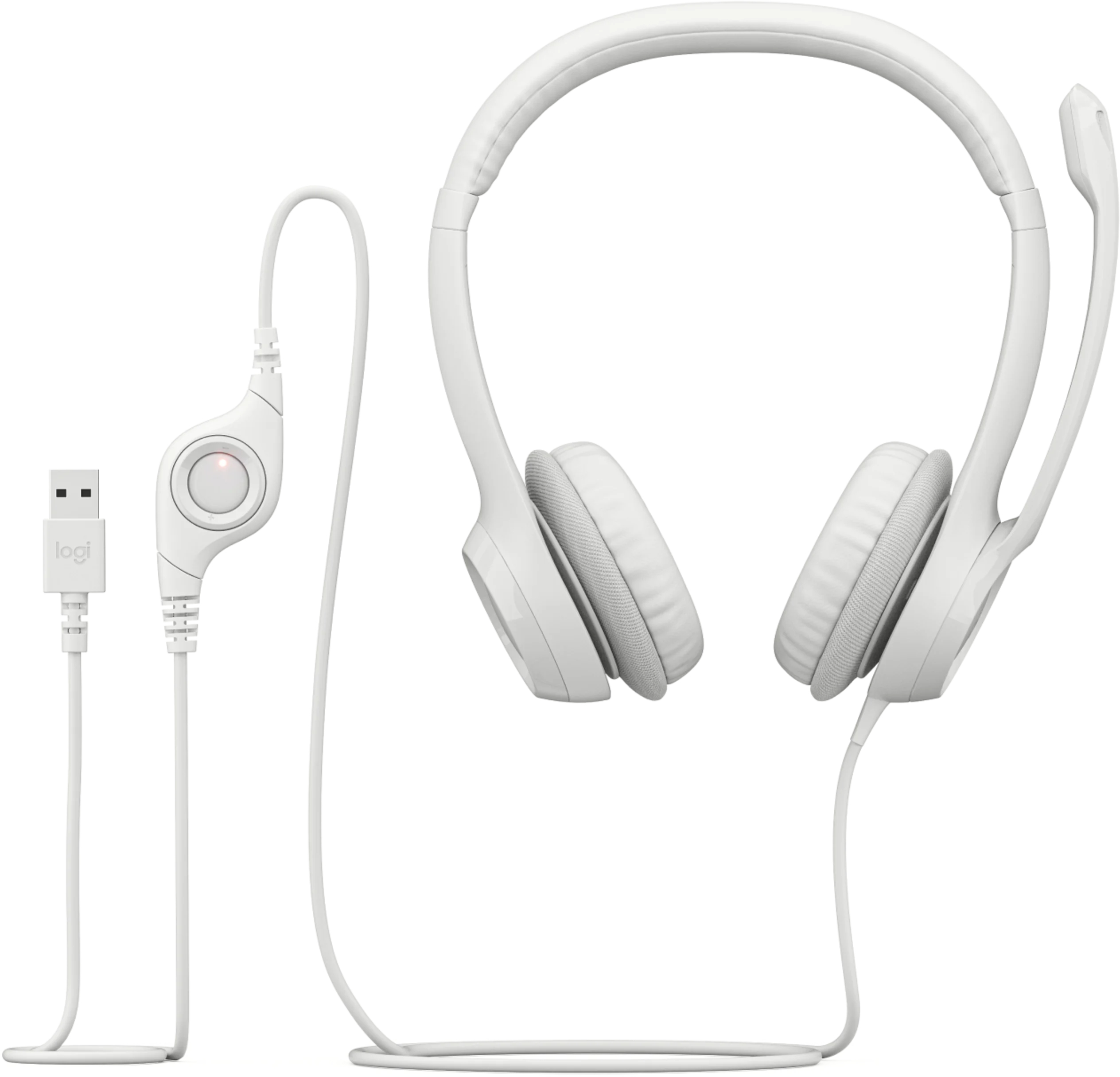 Гарнитура Logitech H390 USB Computer Headset, White фото4