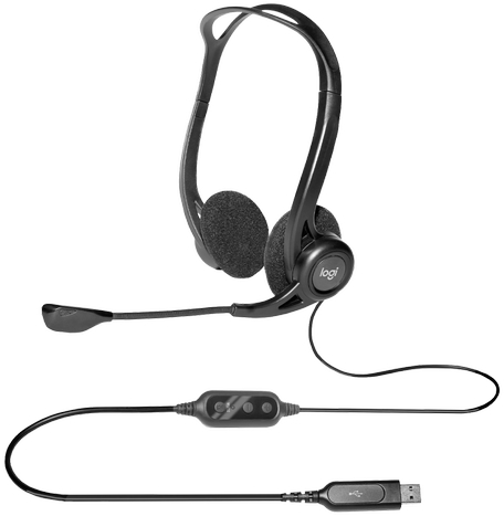 Гарнитура Logitech PC960 Corded Stereo Headset BLACK фото4
