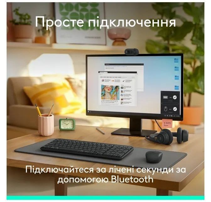 Клавиатура Logitech MK250 Compact Bluetooth Wireless Combo, GRAPHITE фото